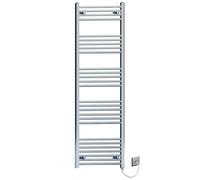 MYHOMEWARE 500x1600mm Chrome Flat Electric Pre-Filled Towel Rail Radiator For Designer Bathroom Standard Element