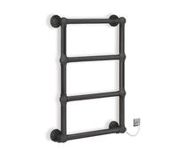 Myhomeware 500x700mm Modern Designer Victorian Electric Thermostatic Towel Rail Radiator For UK Bathroom (Manual Electric Element, Anthracite)