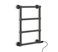 Myhomeware 500x700mm Modern Designer Victorian Electric Thermostatic Towel Rail Radiator For UK Bathroom (Thermostatic Electric Element, Anthracite)