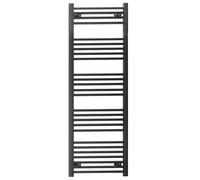 MYHOMEWARE 550 mm x 1400 mm Straight Flat Black Heated Bathroom Designer Towel Rail Radiator For Central Heating
