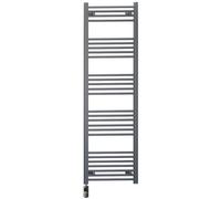 Myhomeware 550 X 1500mm Anthracite Grey Electric Bathroom Towel Rail Radiator Heater With Af Thermostatic Electric Element Pre-Filled