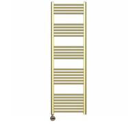 Myhomeware 550 X 1600 mm Shiny Gold Electric Bathroom Towel Rail Radiator With Thermostatic Electric Element Pre-Filled Terma Moa Element