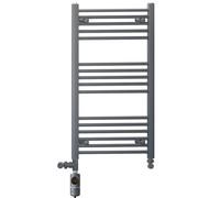 Myhomeware 550 X 900 mm Anthracite Grey Dual Fuel Electric Radiator Bathroom Towel Rail Radiator With Af Thermostatic Electric Element