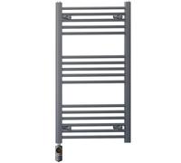 Myhomeware 550 X 900 mm Anthracite Grey Electric Bathroom Towel Rail Radiator Heater With Af Thermostatic Electric Element Pre-Filled