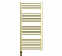 Myhomeware 550mm Wide Gold Electric Bathroom Towel Rail Radiator Heater With AF Thermostatic Electric Element UK Pre-Filled (550 x 1200 mm (h))