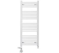 Myhomeware 550mm Wide White Dual Fuel Electric Radiator Bathroom Towel Rail Radiator With Thermostatic and Standard Electric Element UK (550 x 1200 mm (h), MOA Thermostatic Electric Element)