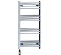 Myhomeware 550mm X 1000mm Chrome Electric Bathroom Towel Rail Radiator Heater - Af Thermostatic Electric Element Pre-Filled Stock Clearance