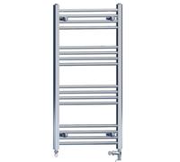 Myhomeware 550mm X 1000mm Chrome Flat Dual Fuel Towel Rail Radiator For Designer Bathroom Standard Element Stock Clearance
