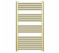Myhomeware 550mm X 1000mm Shiny Gold Heated Bathroom Towel Rail Radiator For Central Heating Uk