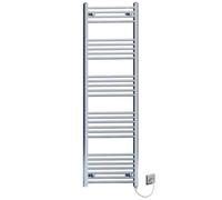 Myhomeware 550mm X 1600mm Chrome Flat Electric Pre-Filled Heated Towel Rail Radiator For Bathroom Designer Standard Element