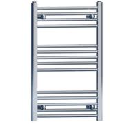 Myhomeware 600 mm X 800 mm Straight Chrome Heated Bathroom Towel Rail Radiator For Central Heating Designer