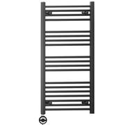 Myhomeware 600 X 1000 mm Black Electric Bathroom Heated Towel Rail Thermostatic Warmer Radiator Precise Control Terma Moa Element