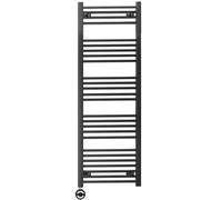 Myhomeware 600 X 1400 mm Black Electric Bathroom Heated Towel Rail Thermostatic Warmer Radiator Precise Control Terma Moa Element