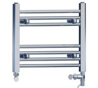 Myhomeware 600 X 400 mm Chrome Dual Fuel Electric Radiator Bathroom Towel Rail Radiator With Standard Electric Element
