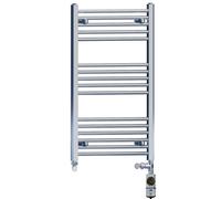 Myhomeware 600 X 900 mm Chrome Electric Dual Fuel Bathroom Towel Rail Radiator Heater With Af Thermostatic Electric Element