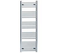 MYHOMEWARE 600mm x 1400mm Flat and Curved Chrome Heated Towel Rail Radiator Designer Bathroom Radiator For Central Heating Designer UK
