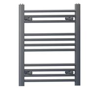 Myhomeware 600mm X 600mm Anthracite Grey Heated Bathroom Towel Rail Radiator For Central Heating Elegant Designer In Uk