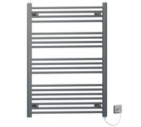 MYHOMEWARE 700 x 1000mm Anthracite Grey Flat Electric Pre-Filled Heated Towel Rail Radiator For Bathroom Designer Standard Element