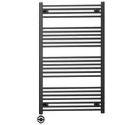 Myhomeware 700 X 1200 mm Black Electric Bathroom Heated Towel Rail Thermostatic Warmer Radiator Precise Control Terma Moa Element