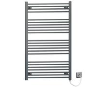 MYHOMEWARE 700 x 1200mm Anthracite Grey Flat Electric Pre-Filled Heated Towel Rail Radiator For Bathroom Designer Standard Element
