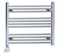 Myhomeware 700 X 600 mm Chrome Electric Bathroom Heated Towel Rail Thermostatic Warmer Radiator Precise Control Terma Moa Element