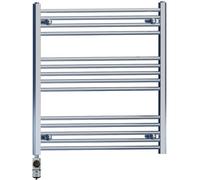 Myhomeware 700 X 800 mm Chrome Electric Bathroom Towel Rail Radiator Heater With Af Thermostatic Electric Element Pre-Filled