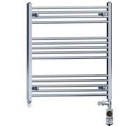 Myhomeware 700 X 800 mm Chrome Electric Dual Fuel Bathroom Towel Rail Radiator Heater With Af Thermostatic Electric Element