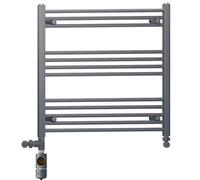 Myhomeware 800 X 700 mm Anthracite Grey Dual Fuel Electric Radiator Bathroom Towel Rail Radiator With Af Thermostatic Electric Element