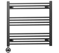 Myhomeware 800 X 700 mm Black Electric Bathroom Heated Towel Rail Thermostatic Warmer Radiator Precise Control Terma Moa Element