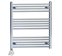 Myhomeware 800 X 800 mm Chrome Electric Bathroom Heated Towel Rail Thermostatic Warmer Radiator Precise Control Terma Moa Element
