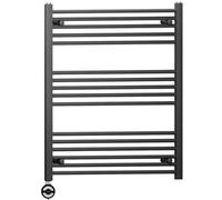 Myhomeware 800 X 900 mm Black Electric Bathroom Heated Towel Rail Thermostatic Warmer Radiator Precise Control Terma Moa Element