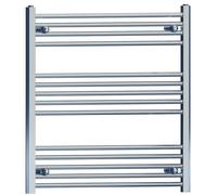 MYHOMEWARE 800mm x 800mm Flat Chrome Heated Towel Rail Radiator Designer Bathroom Radiator For Central Heating Designer