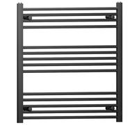 Myhomeware 900 mm X 800 mm Straight Black Heated Bathroom Towel Rail Radiator For Central Heating Designer
