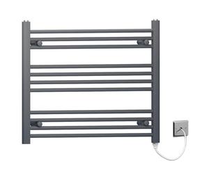 Myhomeware 900mm Wide 600mm High Anthracite Grey Flat Electric Pre-Filled Heated Towel Rail Radiator For Bathroom Designer UK