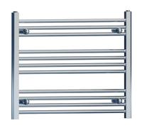 MYHOMEWARE 900mm x 600mm Flat Chrome Heated Towel Rail Radiator Designer Bathroom Radiator For Central Heating Designer
