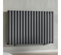 MYHOMEWARE Anthracite Gray 1020 x 600 mm Modern Horizontal Column Designer Radiator Oval Single Panel Radiator Heater