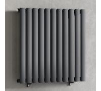 Myhomeware Anthracite Gray 660 X 600 mm Modern Horizontal Column Designer Radiator Oval Single Panel Radiator Heater