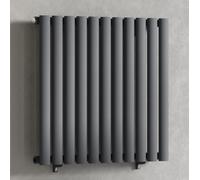 MYHOMEWARE Anthracite Gray 660 x 600 mm Modern Horizontal Column Designer Radiator Oval Single Panel Radiator Heater