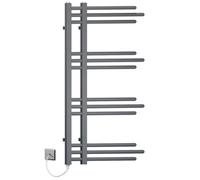Myhomeware Anthracite Grey 500mm Wide 900mm High Sydney Designer Pre-Filled Electric Towel Rail Bathroom Radiator
