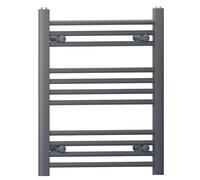 Myhomeware Anthracite Grey Heated Bathroom Towel Rail Radiator For Central Heating Elegant Designer In UK (450mm x 600mm (h))