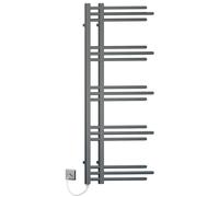 MYHOMEWARE Anthracite Grey Sydney Designer Pre-Filled Electric Towel Rail Bathroom Radiator 500mm x 1200mm