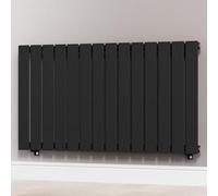 Myhomeware Black 1060 X 600 mm Modern Vertical Flat Panel Designer Radiator Single Panel Radiator Heater
