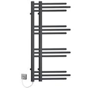 Myhomeware Black 500mm Wide 900mm High Sydney Designer Pre-Filled Electric Towel Rail Bathroom Radiator