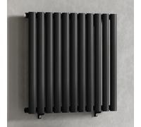 Myhomeware Black 660 X 600 mm Modern Horizontal Column Designer Radiator Oval Single Panel Radiator Heater