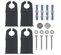 Myhomeware Clamp Brackets for Heated Towel Rail Radiators Flat & Curved (Anthracite, 19mm Tube Width)