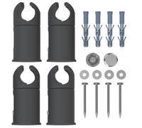 Myhomeware Clamp Brackets for Heated Towel Rail Radiators Flat & Curved (Anthracite, 25mm Tube Width)
