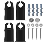 Myhomeware Clamp Brackets for Heated Towel Rail Radiators Flat & Curved (Black, 19mm Tube Width)