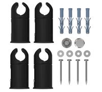 MyHomeware Clamp Brackets for Heated Towel Rail Radiators Flat & Curved (Black, 25mm Tube Width)