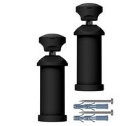 Myhomeware Set Of 2 Single Black Universal Brackets For Heated Towel Rail Radiator Flat Or Curved
