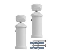 Myhomeware Set Of 2 Single White Universal Brackets For Heated Towel Rail Radiator Flat Or Curved